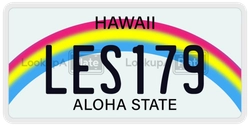 LES179  license plate in HI