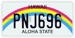 PNJ696  license plate in HI
