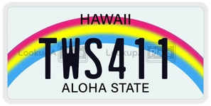TWS411 license plate in Hawaii