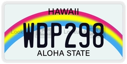 WDP298  license plate in HI