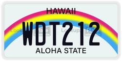 WDT212  license plate in HI
