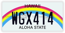 WGX414  license plate in HI