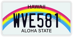 WVE581  license plate in HI