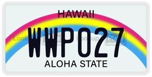 WWP027 license plate in Hawaii