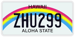 ZHU299 license plate in Hawaii
