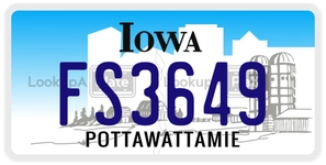 FS3649 license plate in Iowa