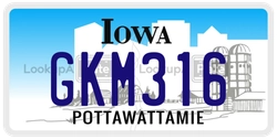GKM316  license plate in IA