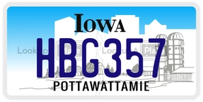 HBG357 license plate in Iowa