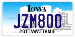 JZM800  license plate in IA