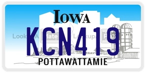 KCN419 license plate in Iowa