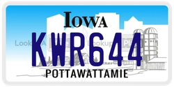 KWR644  license plate in IA