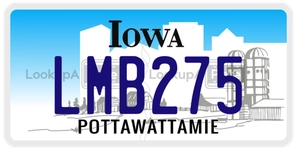 LMB275 license plate in Iowa