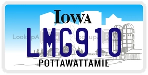 LMG910 license plate in Iowa