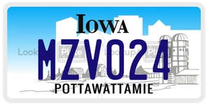 MZV024 license plate in Iowa