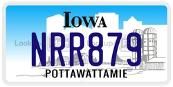 NRR879  license plate in IA