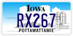 RX267  license plate in IA