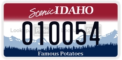 010054  license plate in ID