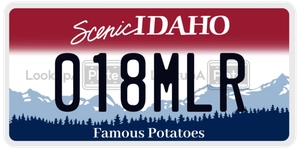 018MLR license plate in Idaho