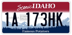 1A173HK license plate in Idaho