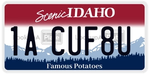 1ACUF8U license plate in Idaho