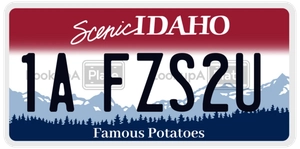 1AFZS2U license plate in Idaho