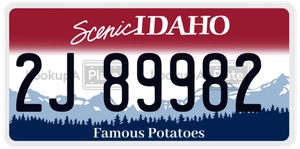 2J89982 license plate in Idaho