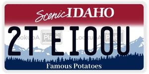 2TEI00U license plate in Idaho