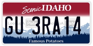 GU3RA14 license plate in Idaho