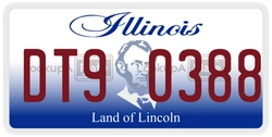 DT90388  license plate in IL