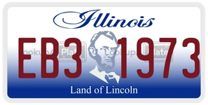 EB31973 license plate in Illinois