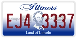 EJ43337  license plate in IL