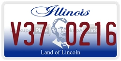V370216  license plate in IL