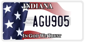 AGU905 license plate in Indiana