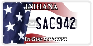 SAC942 license plate in Indiana
