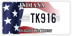TK916 license plate in Indiana