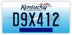 D9X412  license plate in KY
