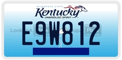 E9W812  license plate in KY