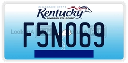 F5N069  license plate in KY