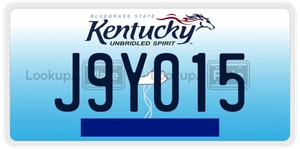 J9Y015 license plate in Kentucky
