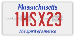 1HSX23 license plate in Massachusetts