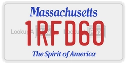 1RFD60  license plate in MA
