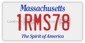 1RMS78 license plate in Massachusetts