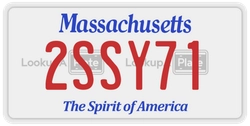 2SSY71  license plate in MA