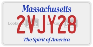 2VJY28 license plate in Massachusetts