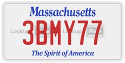 3BMY77  license plate in MA