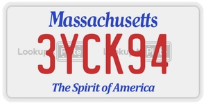 3YCK94 license plate in Massachusetts