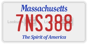 7NS388 license plate in Massachusetts