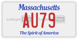 AU79  license plate in MA
