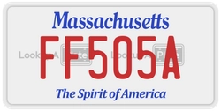 FF505A  license plate in MA
