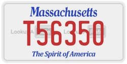 T56350  license plate in MA